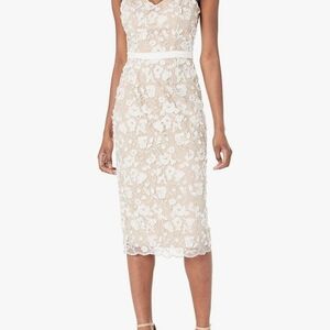 Dress The Population Elegant Cream Lace Midi Dress